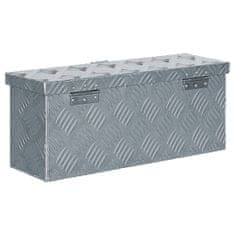 Vidaxl Skrinja iz aluminija 48,5x14x20 cm sive barve