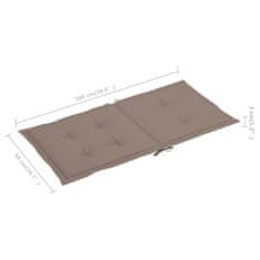 Vidaxl Blazine za vrtne stole 6 kosov taupe 100x50x4 cm