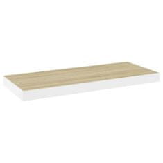 Vidaxl Stenske police 2 kosa barva hrasta in bela 60x23,5x3,8 cm MDF