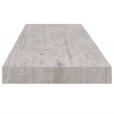 Vidaxl Stenska polica betonsko siva 80x23,5x3,8 cm MDF