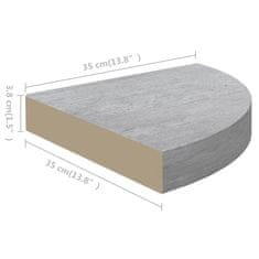 Vidaxl Kotne stenske police 4 kosi betonsko sive 35x35x3,8 cm MDF