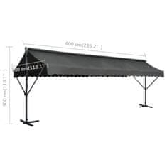 Vidaxl Prostostoječa tenda 600x300 cm antracitna