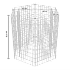 Vidaxl Šestkotna visoka greda gabion 100x90x100 cm