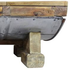 Vidaxl Klubska mizica iz masivnega predelanega lesa 90x50x35 cm