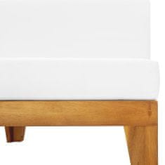 Vidaxl Sekcijski sredinski kavč in kremno bele blazine akacijev les