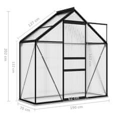 Vidaxl Rastlinjak antracit iz aluminija 1,33 m³