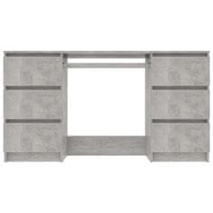 Vidaxl Pisalna miza betonsko siva 140x50x77 cm iverna plošča