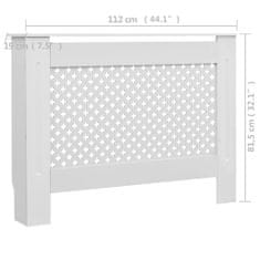 Vidaxl Pokrov za radiatorje 2 kosa bel 112x19x81,5 cm mediapan