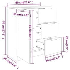 Vidaxl Omara, dimljen hrast, 60x30x70 cm, material na osnovi lesa