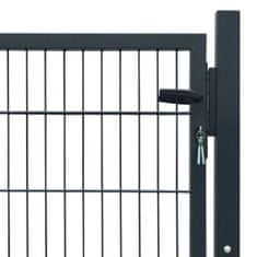 Vidaxl 2D Vrata za Ograjo (Enojna) Antracitno Siva Barva 106 x 130 cm