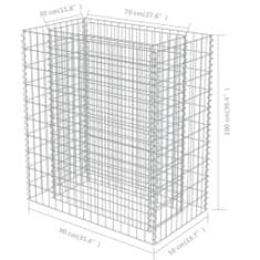 Vidaxl Visoka greda gabion pocinkano jeklo 90x50x100 cm