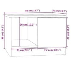 Vidaxl Klubska mizica dimljeni hrast 50x50x36 cm konstruiran les