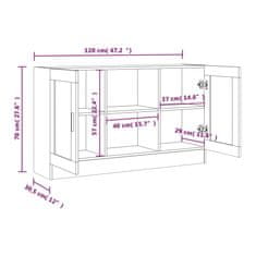 Vidaxl Vitrina siva sonoma 120x30,5x70 cm konstruiran les