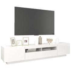 Vidaxl TV omarica z LED lučkami visok sijaj bela 200x35x40 cm