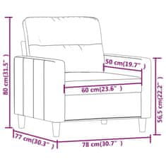 Vidaxl Fotelj svetlo rumen 60 cm blago