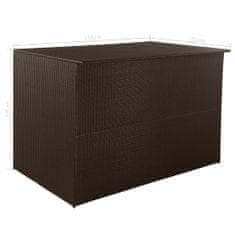 Greatstore Vrtna škatla za shranjevanje poli ratan 150x100x100 cm rjava