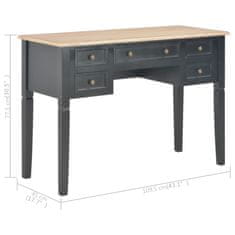 Vidaxl Pisalna miza iz lesa 109,5x45x77,5 cm črna