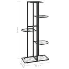 Vidaxl Stojalo za rože 5-nadstropno 43x22x98 cm črna kovina