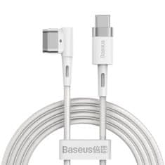 BASEUS Zinc Magnetni kotni kabel, USB-C do MagSafe, 60 W, 2 m (bela)