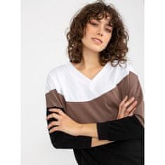 RELEVANCE Ženski pulover z izrezom ALEXANDRA črno-bel RV-BL-8461.32P_393274 Univerzalni