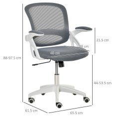 VINSETTO Ergonomski pisarniški stol z mrežastim naslonom in oblazinjenim sedežem, nastavljiva višina, 65,5x61,5x88-
97,5 cm, siva