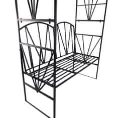 OUTSUNNY vrtna klop za 2 osebi s kovinsko pergolo 115 x 59 x 203 cm črna