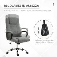 VINSETTO Vinsetto predsedniški ergonomski vrtljivi in oblazinjeni pisarniški stol z nastavljivo višino in nagibom, 62 x 76 x 110-119 cm