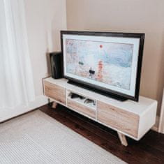 HOMCOM HOMCOM TV stojalo z vrati in predalom, pohištvo za dnevno sobo za TV do 60'' iz MDF, 160x40x45cm, belo in leseno