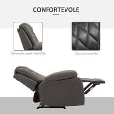 HOMCOM Relax fotelj,
nagibajoč se do 150°, z naslonom za noge, ergonomskim sedežem in dodatnim oblazinjenjem, 94x95x99 cm,
Rjava