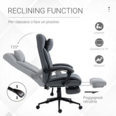 VINSETTO Ergonomski pisarniški stol Recliner z naslonom za glavo in noge
Izvlečno, 66x70x116- 124 cm, siva