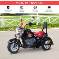 HOMCOM HOMCOM Otroško mini električno motorno kolo za otroke 37-72 mesecev, 3 kolesa, 6V baterija PP Iron, hitrost 2,5 km/h, 92×53×67cm