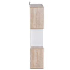 HOMCOM moderna stenska knjižna omara s 3 policami iz naravnega lesa in bele barve, 60x24x111,4 cm