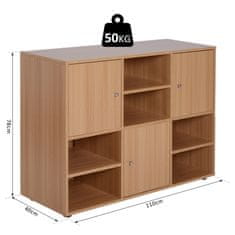 HOMCOM HOMCOM Knjižni regal Regal 6 vhodnih kock Pisarna Dnevna soba 110x40x78cm Lesen