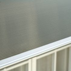 OUTSUNNY Outsunny Polikarbonatni in aluminijasti zunanji nadstrešek 103x96,5 cm za balkonska vrata in okna z montažnim kompletom, rjav