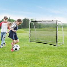 HOMCOM nogometni gol za otroke in odrasle z mrežo in ponjavo 2 gola, izdelan iz belega železa,
180x62x121cm