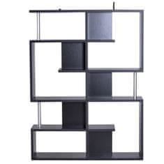 HOMCOM sodobna knjižna omara s 5 policami za dnevno sobo ali pisarno, les, črna, 120 x 28,6 x 160 cm