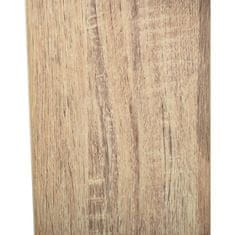 HOMCOM lesena stenska knjižna omara s 5 policami, 45 x 21 x 170 cm, beljen hrast