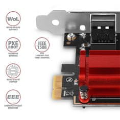 AXAGON PCEE-GIX, omrežna kartica PCIe - 1x Gigabit Ethernet vrata (RJ-45), Intel i210AT, PXE, vključ. LP