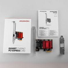 AXAGON PCEE-GIX, omrežna kartica PCIe - 1x Gigabit Ethernet vrata (RJ-45), Intel i210AT, PXE, vključ. LP