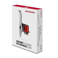 AXAGON PCEE-GIX, omrežna kartica PCIe - 1x Gigabit Ethernet vrata (RJ-45), Intel i210AT, PXE, vključ. LP