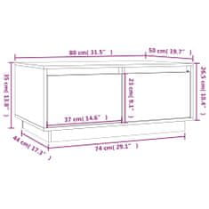 Vidaxl Klubska mizica siva 80x50x35 cm trdna borovina