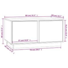 Vidaxl Klubska mizica medeno rjava 80x50x40 cm trdna borovina