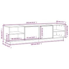 Vidaxl TV omarica siva 156x40x40 cm trdna borovina