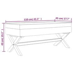 Vidaxl Stolček s prostorom za shranjevanje roza 110x45x49 cm žamet