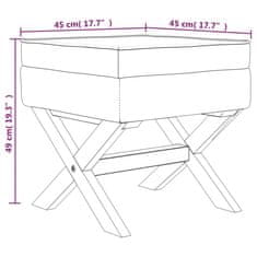 Vidaxl Stolček s prostorom za shranjevanje temno siv 45x45x49 cm žamet