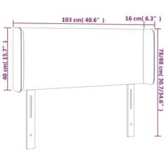 Vidaxl LED posteljno vzglavje sivo 103x16x78/88 cm umetno usnje