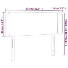 Vidaxl LED posteljno vzglavje svetlo sivo 83x16x78/88 cm blago