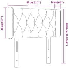 Vidaxl LED posteljno vzglavje temno modro 83x16x78/88 cm žamet