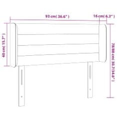 Vidaxl LED posteljno vzglavje taupe 93x16x78/88 cm blago