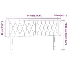 Vidaxl LED posteljno vzglavje krem 147x16x78/88 cm blago